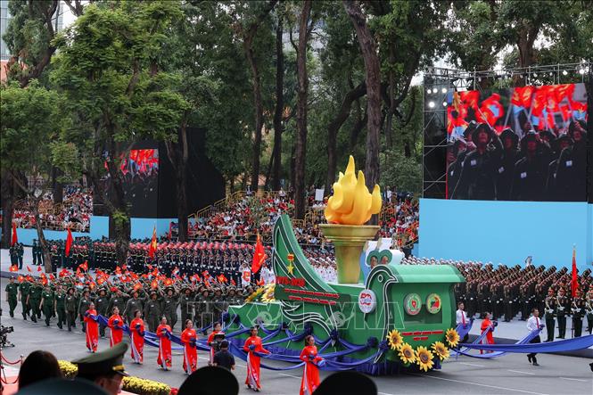 Các lực lượng tham gia Tổng duyệt. Ảnh: Anh Tuấn - TTXVN 