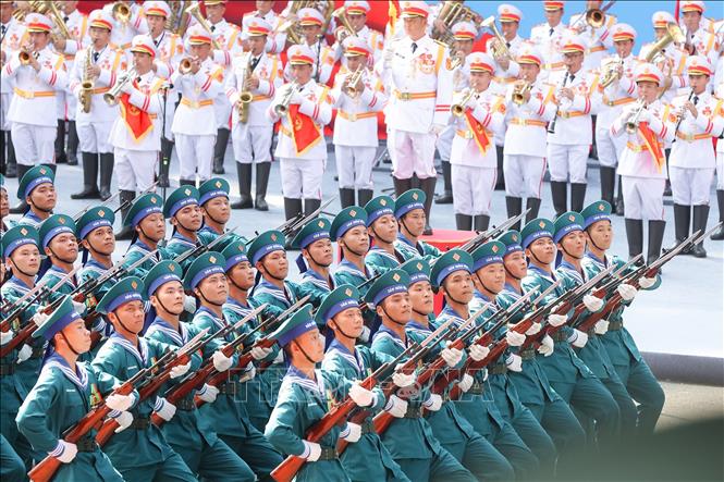Các lực lượng tham gia Tổng duyệt. Ảnh: Anh Tuấn - TTXVN 