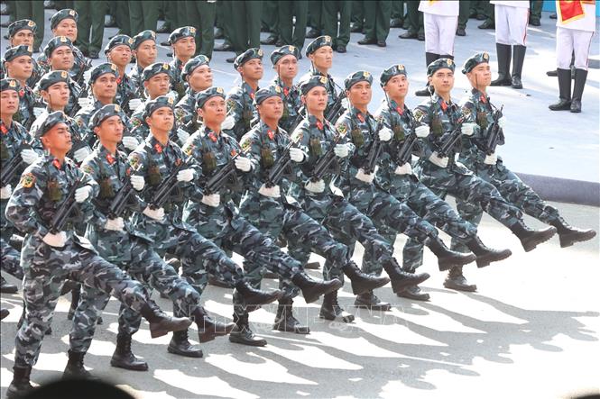 Các lực lượng tham gia Tổng duyệt. Ảnh: Anh Tuấn - TTXVN 