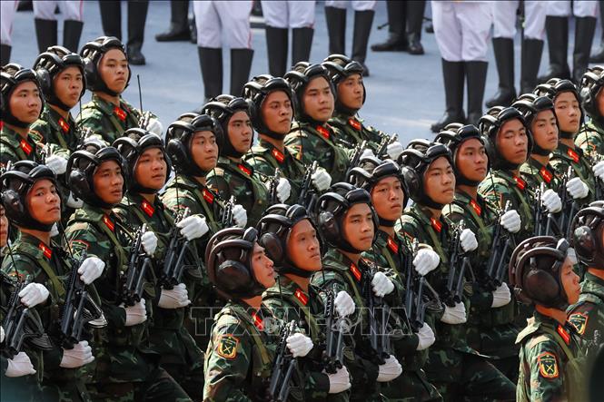 Các lực lượng tham gia Tổng duyệt. Ảnh: Anh Tuấn - TTXVN 