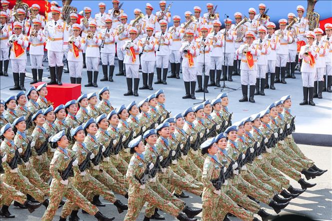 Các lực lượng tham gia Tổng duyệt. Ảnh: Anh Tuấn - TTXVN 