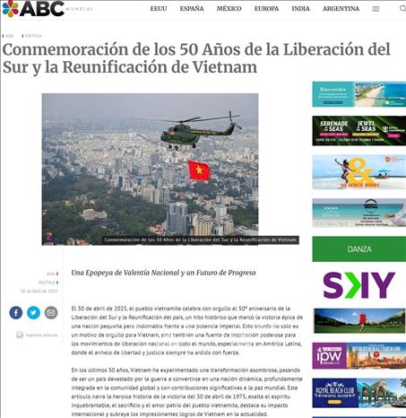 Truyền thông Mỹ Latinh khẳng định chiến thắng 30/4 để lại bài học quý giá về sức mạnh đoàn kết dân tộc và tinh thần tự lực tự cường. nh: Mai Phương - Pv TTXVN tại Cuba 