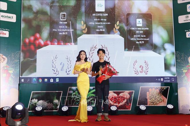Công bố và trao giải cho mẫu Robusta được bình chọn yêu thích nhất. Ảnh: Hoài Thu – TTXVN.