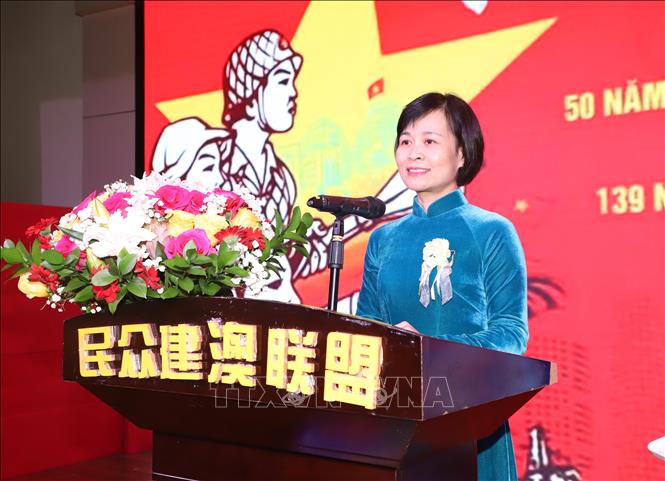 Tổng Lãnh sự Việt Nam tại Hong Kong và Macau Lê Đức Hạnh phát biểu tại lễ kỷ niệm. Ảnh: Xuân Vịnh-Phóng viên TTXVN từ Macau (Trung Quốc). 
