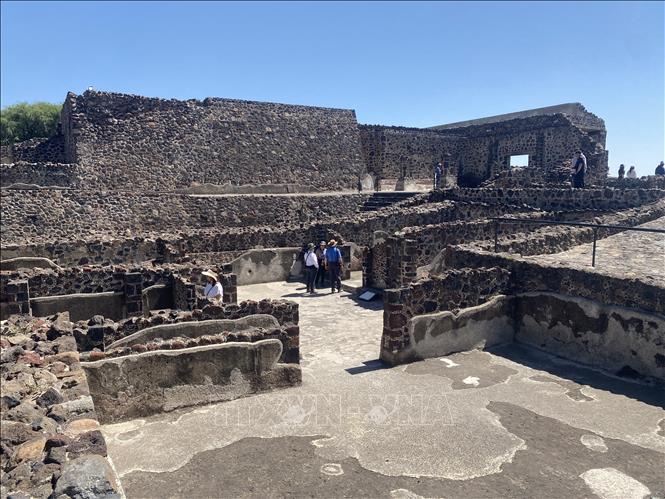 Khu di tích đang được các nhà khảo cổ khai quật và nghiên cứu tại thành bang cổ đại Teotihuacan. Ảnh: Phương Lan - PV TTXVN tại Mexico