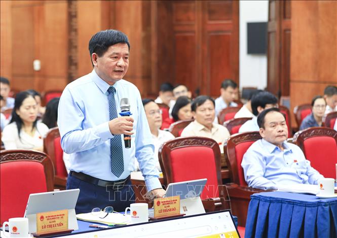 Ông Lê Thành Đô, Chủ tịch UBND tỉnh Điện Biên phát biểu. Ảnh: Xuân Tư - TTXVN