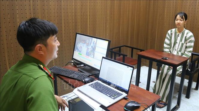 Công an làm việc với đối tượng trong vụ 