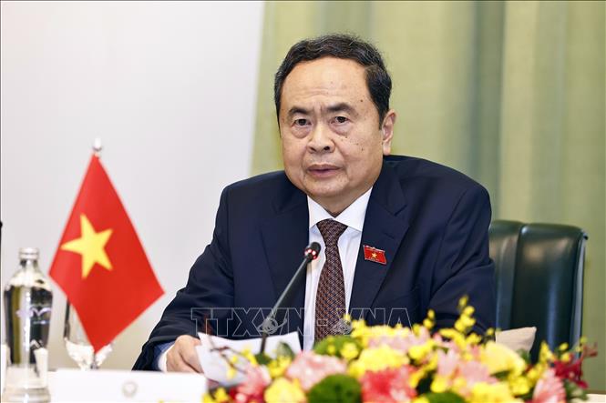 NA Vice Chairman Tran Thanh Man at the reception. VNA Photo: Doãn Tấn