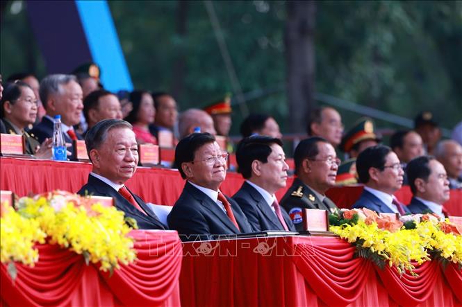 Tổng Bí thư Tô Lâm và các đại biểu tham dự buổi lễ. Ảnh: TTXVN
