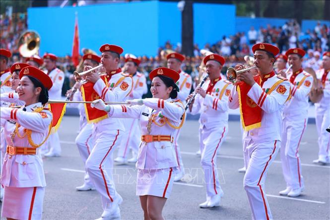 A performance of military music at the event. VNA Photo