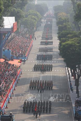 Toàn cảnh lễ diễu binh. Ảnh: TTXVN