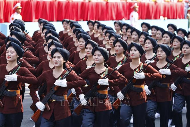 Khối Nữ dân quân miền Bắc. Ảnh: TTXVN