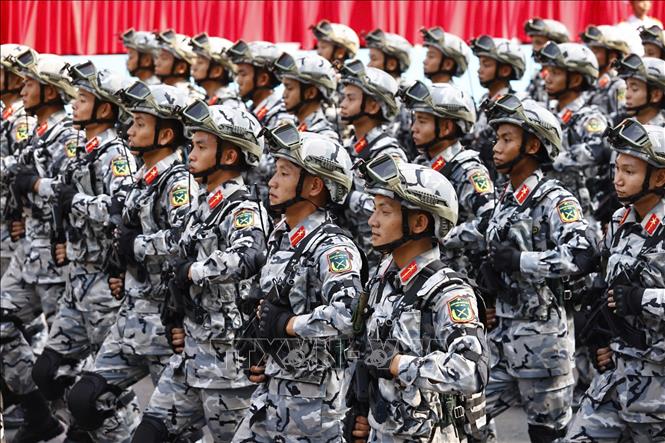 Khối chiến sĩ Đặc nhiệm dù. Ảnh: TTXVN