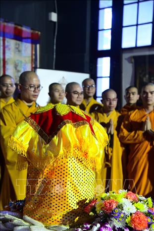 Xá lợi Phật tôn trí tại Bảo tàng quốc gia New Delhi sắp được đưa về Việt Nam. Ảnh: Quang Trung - PV TTXVN tại Ấn Độ