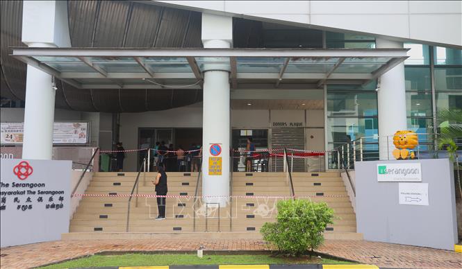 Một điểm bỏ phiếu của cuộc Tổng tuyển cử Singapore vào ngày 3/5/2025. Ảnh: Tất Đạt - P/v TTXVN tại Singapore