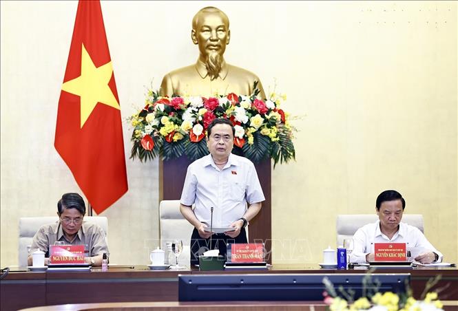 Chủ tịch Quốc hội Trần Thanh Mẫn phát biểu. Ảnh: Doãn Tấn - TTXVN