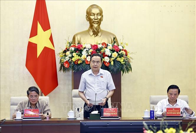 Chủ tịch Quốc hội Trần Thanh Mẫn phát biểu. Ảnh: Doãn Tấn - TTXVN