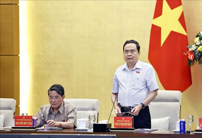 Chủ tịch Quốc hội Trần Thanh Mẫn phát biểu. Ảnh: Doãn Tấn - TTXVN