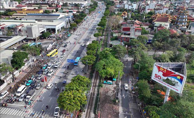 Đoạn Quốc lộ 1A cũ hướng vào trung tâm Thủ đô giao thông thông thoáng (ảnh chụp lúc 16h10). Ảnh: Phạm Kiên - TTXVN