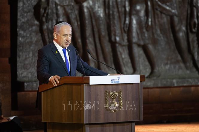 Thủ tướng Israel Benjamin Netanyahu phát biểu tại Jerusalem ngày 23/4/2025. Ảnh: THX/TTXVN