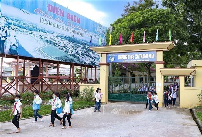 Trường học các cấp ở xã Thanh Nưa, địa danh lịch sử trong Chiến dịch Điện Biên Phủ được xây dựng khang trang. Ảnh: Xuân Tư –  TTXVN
