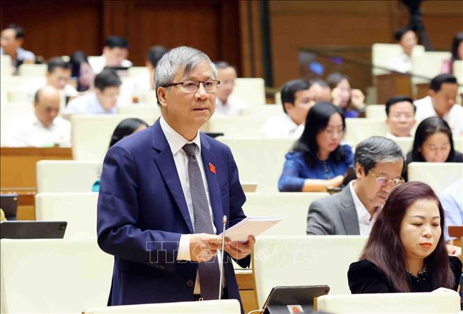 Đại biểu Quốc hội thành phố Hà Nội Nguyễn Anh Trí phát biểu. Ảnh: Phạm Kiên - TTXVN