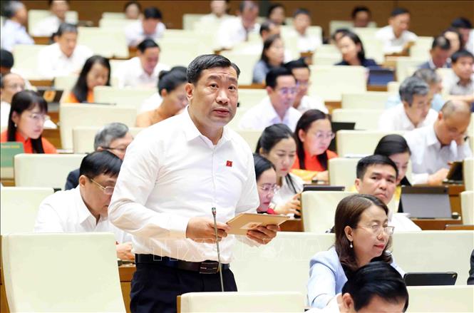 Đại biểu Quốc hội tỉnh Trà Vinh Thạch Phước Bình phát biểu. Ảnh: Phạm Kiên - TTXVN