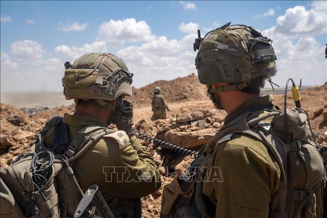 Bộ binh Israel tham gia chiến dịch quân sự tại Dải Gaza ngày 20/4/2025. Ảnh: THX/TTXVN