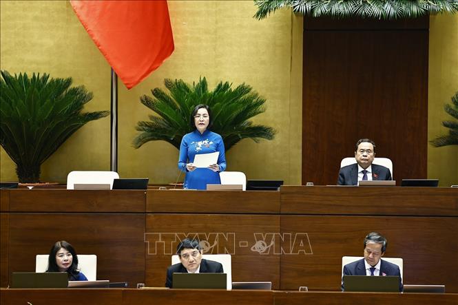 Phó Chủ tịch Quốc hội Nguyễn Thị Thanh điều hành phiên họp. Ảnh: Doãn Tấn - TTXVN