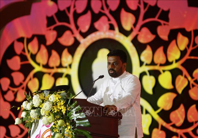 Tổng thống Sri Lanka Anura Kumara Dissanayake phát biểu. Ảnh: Thanh Vũ-TTXVN