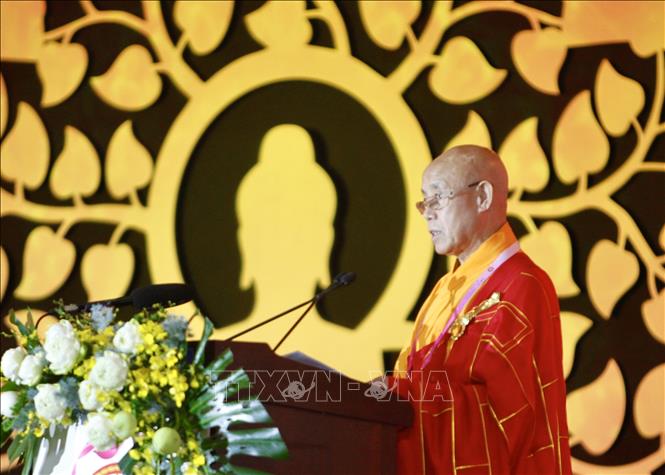 Đại diện Phật giáo Trung Quốc phát biểu. Ảnh: Thanh Vũ-TTXVN