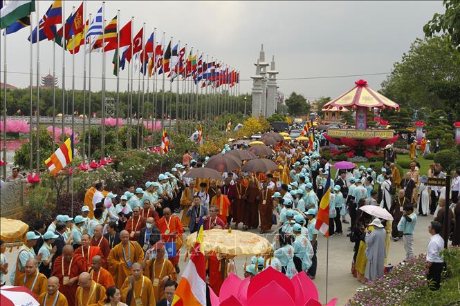 Đông đảo đại biểu trong nước và quốc tế tham dự Vesak 2025. Ảnh: Thanh Vũ-TTXVN