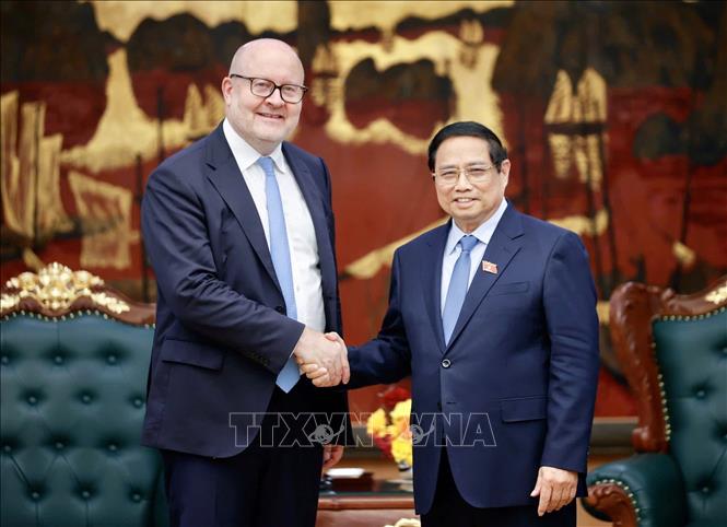 Thủ tướng Phạm Minh Chính tiếp ông Tomas Heidar, Chánh án Tòa án quốc tế về Luật biển (ITLOS). Ảnh: Dương Giang-TTXVN 