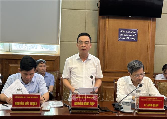 Trưởng ban tiếp công dân Trung ương Nguyễn Hồng Điệp phát biểu.  Ảnh: Minh Huệ-TTXVN
