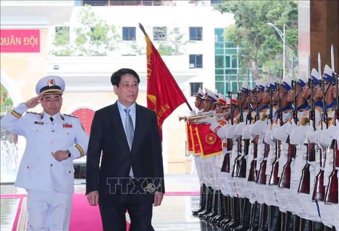 Chủ tịch nước Lương Cường đến dự lễ kỷ niệm. Ảnh: Trọng Đức - TTXVN