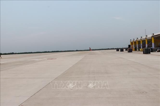 Hiện dự án đã hoàn thành hạng mục sân đỗ máy bay. Ảnh: Thanh Thuỷ - TTXVN