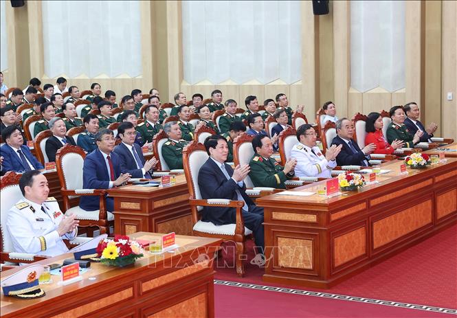Chủ tịch nước Lương Cường và các đại biểu tham dự buổi lễ. Ảnh: Lâm Khánh – TTXVN