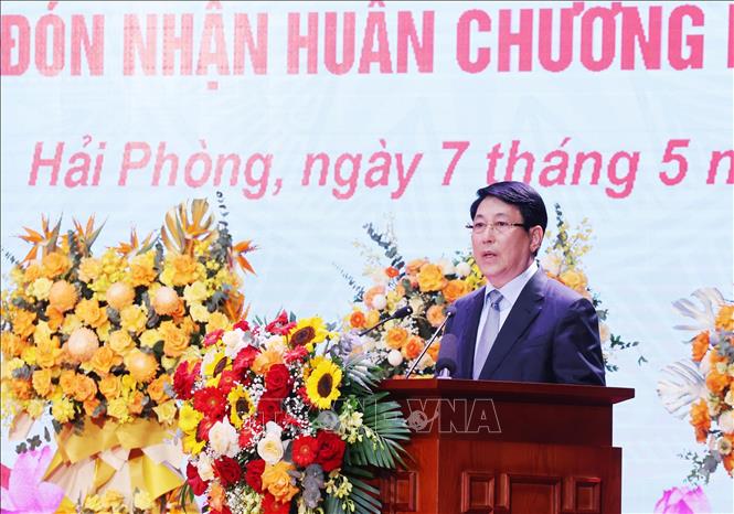 Chủ tịch nước Lương Cường phát biểu chúc mừng Hải quân nhân dân Việt Nam. Ảnh: Lâm Khánh - TTXVN