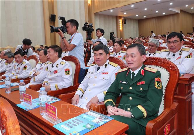 Các đại biểu, lãnh đạo các cơ quan Bộ Quốc phòng dự buổi lễ. Ảnh: Trọng Đức - TTXVN