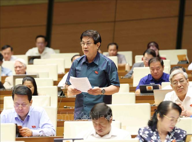 Đại biểu Quốc hội tỉnh Khánh Hoà Đỗ Ngọc Thịnh phát biểu. Ảnh: Phương Hoa – TTXVN
