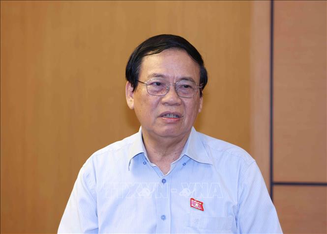 Đại biểu Quốc hội tỉnh Nam Định Võ Văn Kim thảo luận ở tổ. Ảnh: Phương Hoa – TTXVN