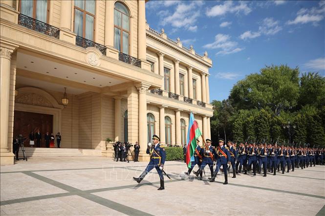 Lễ đón chính thức Tổng Bí thư Tô Lâm và Phu nhân thăm cấp Nhà nước tới Azerbaijan. Ảnh: Thống Nhất – TTXVN
