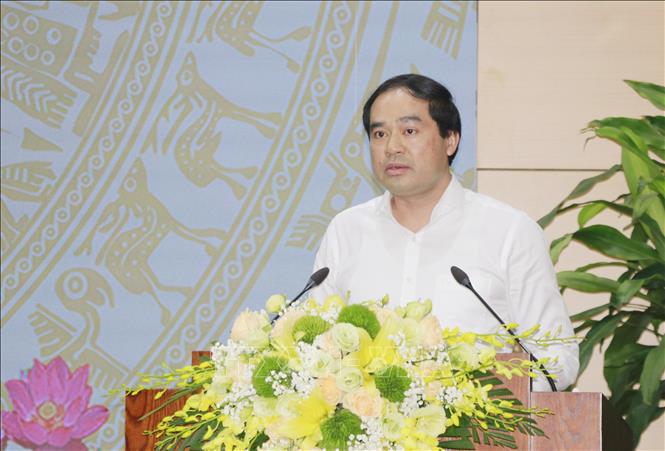 Bí thư Tỉnh ủy Lào Cai Trịnh Xuân Trường phát biểu tại buổi làm việc. Ảnh: Tuấn Anh - TTXVN