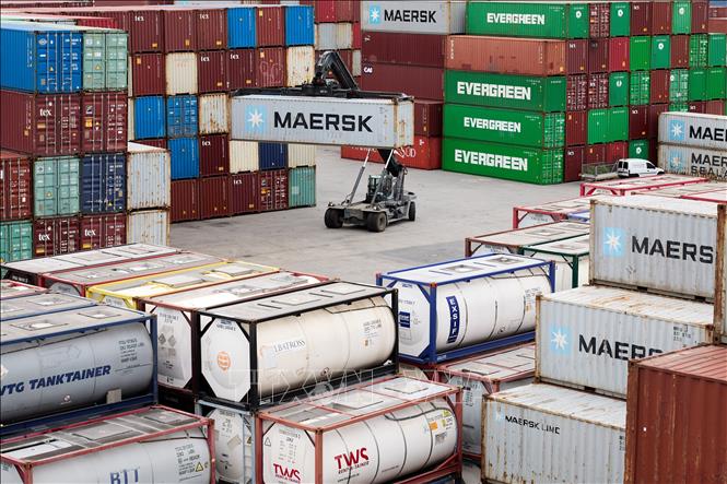 Quang cảnh cảng hàng hóa tại Duisburg, Đức. Ảnh: THX/TTXVN