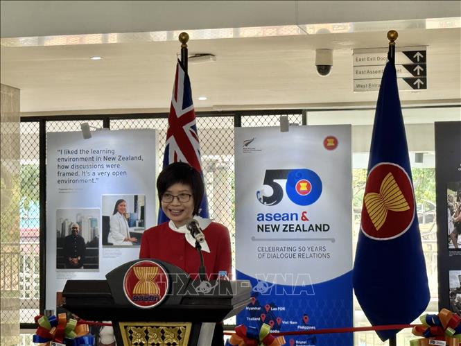 Đại sứ Tôn Thị Ngọc Hương, Trưởng Phái đoàn thường trực Việt Nam tại ASEAN phát biểu tại sự kiện. Ảnh: Đỗ Quyên – PV TTXVN tại Indonesia