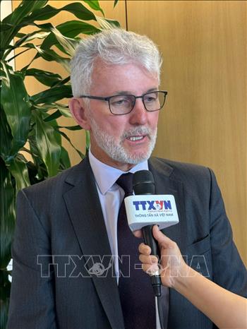 Ông Micheal Figg, công ty Cerno Group, đánh giá cao ý nghĩa và tầm quan trọng của Diễn đàn Hợp tác Đầu tư Việt Nam – Australia. Ảnh: Văn Linh - PV TTXVN tại Australia