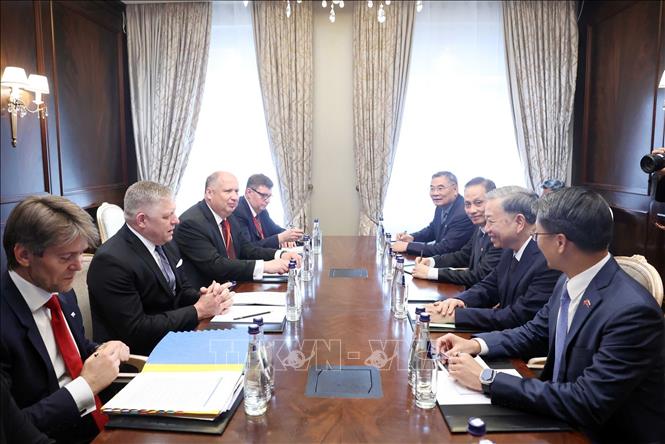 Party General Secretary To Lam meets with Prime Minister of Slovakia Robert Fico. VNA Photo: Thống Nhất
