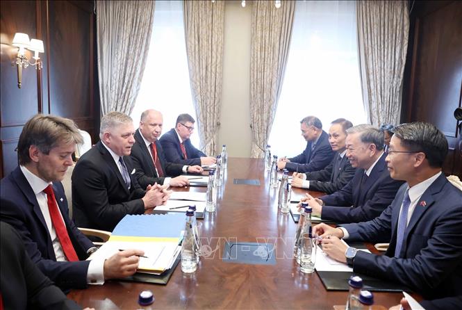 Party General Secretary To Lam meets with Prime Minister of Slovakia Robert Fico. VNA Photo: Thống Nhất