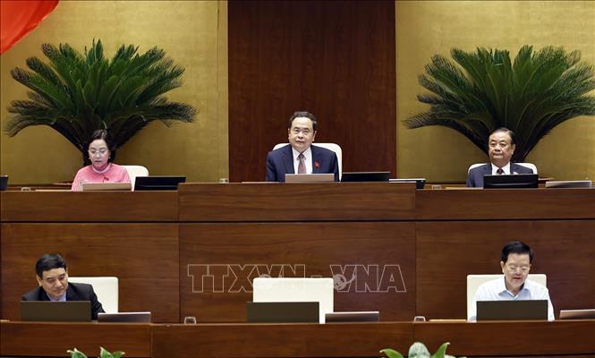 Chủ tịch Quốc hội Trần Thanh Mẫn chủ trì phiên họp. Ảnh: Doãn Tấn - TTXVN