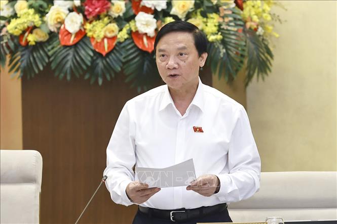 Phó Chủ tịch Quốc hội Nguyễn Khắc Định phát biểu. Ảnh: Doãn Tấn - TTXVN